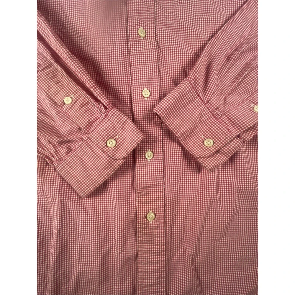 RALPH LAUREN Custom Fit Red And White Gingham Button Down Shirt  Size XXL - Picture 5 of 12